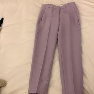 J.Crew collection lavender wool scallop pants size 0